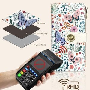 Floral RFID Blocking Wallet Case for Electronics